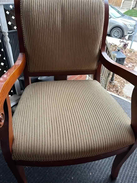 Photo of free Solid wood chair with upholstery (Ottawa and Main Streets) #2
