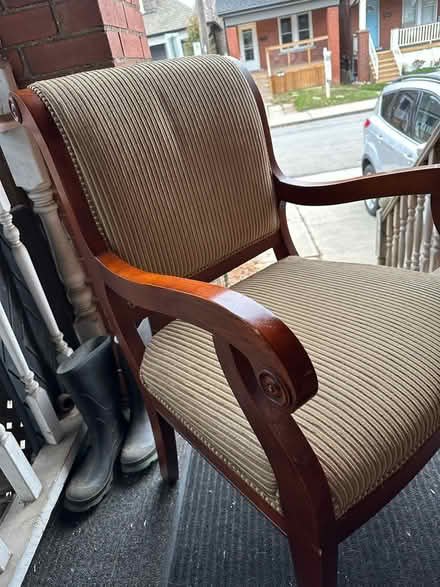 Photo of free Solid wood chair with upholstery (Ottawa and Main Streets) #1