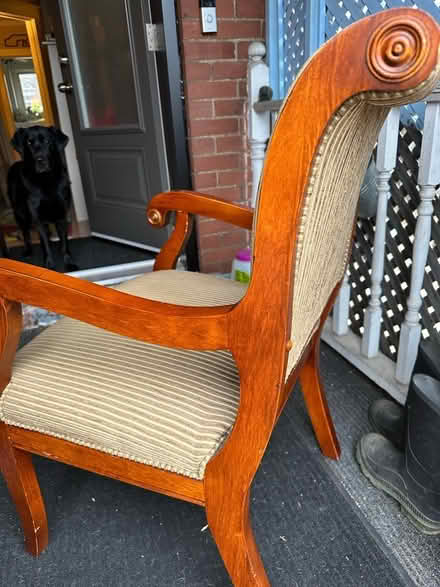 Photo of free Solid wood chair with upholstery (Ottawa and Main Streets) #3