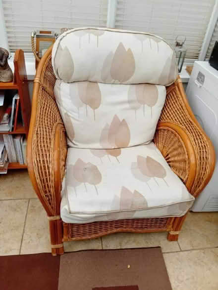 Photo of free 2 cane chairs, zip on one cushion need replacing. (Oxford ST6) #2