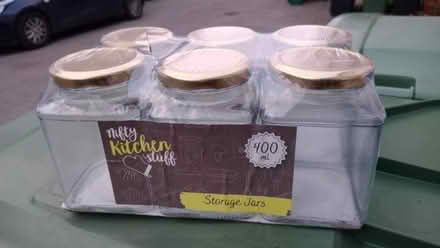 Photo of free 6 brand new square storage jars (Weybridge KT13) #1