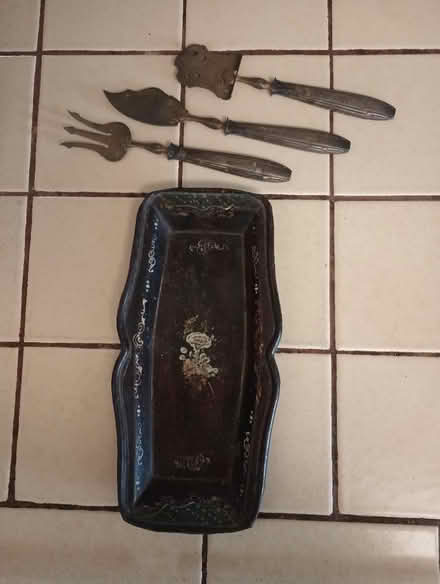 Photo of free Antique relish tray and utensils (91605) #1