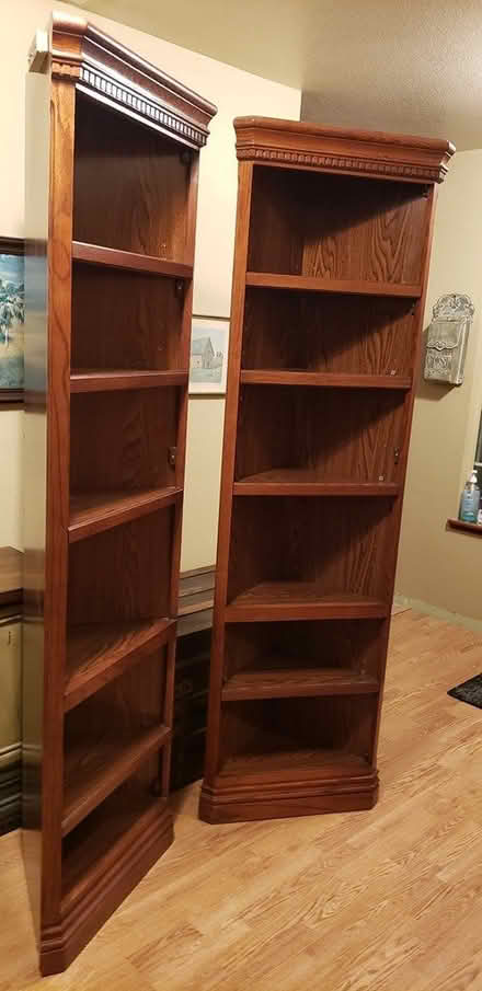 Photo of free Tall corner shelves, ,6ft 8" tall (Humboldt Hill, Eureka) #1