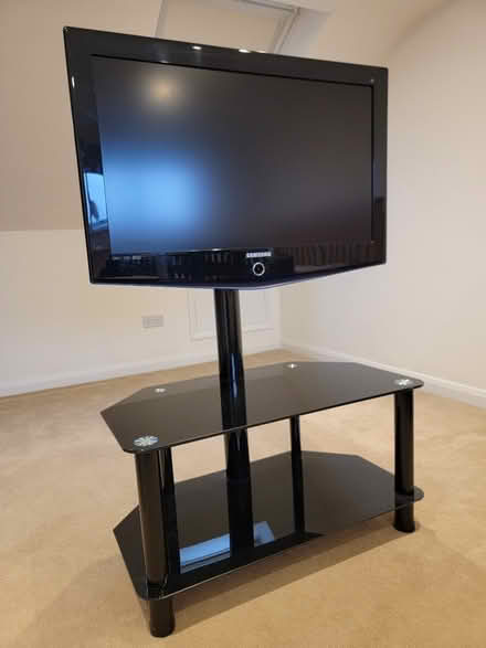 Photo of free Floating Black Glass TV Stand (TN24) #3