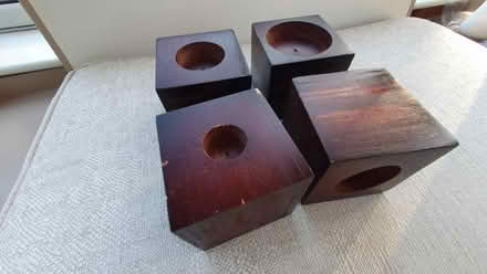 Photo of free Set of 4 wooden chair or bed raiser blocks (Mimbridge GU24) #1