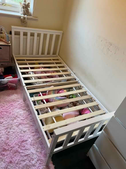 Photo of free White single bed frame (Breadsall DE21) #1