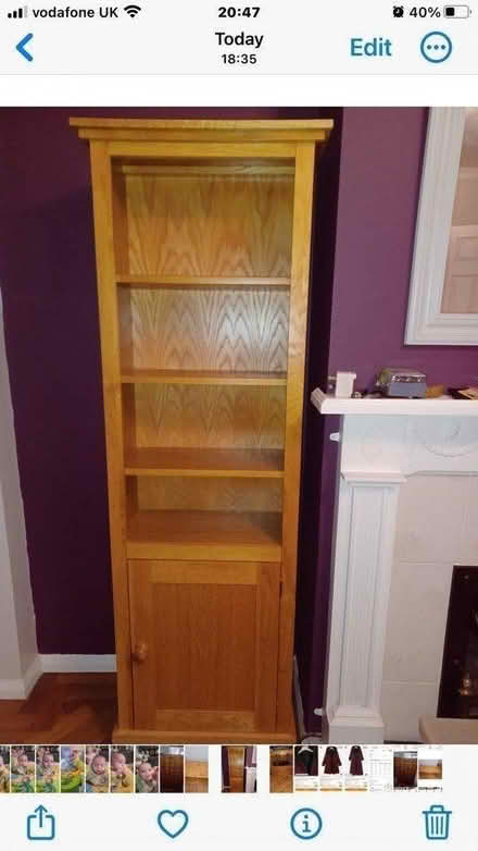 Photo of free Tall wooden display cupboard (Ashford) #1