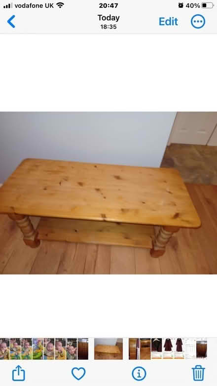 Photo of free Wooden coffee table (Ashford) #1