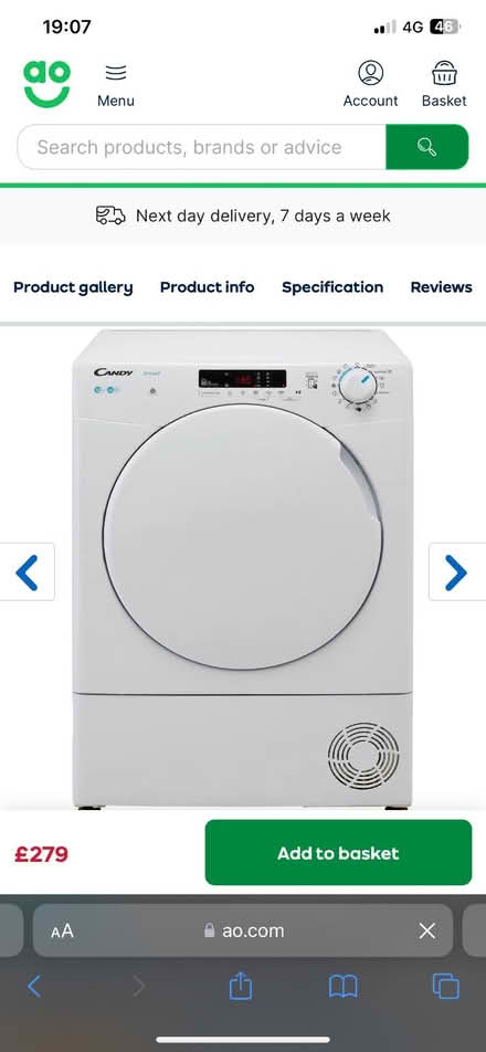 Photo of tumble dryer (Grange Court E10) #1