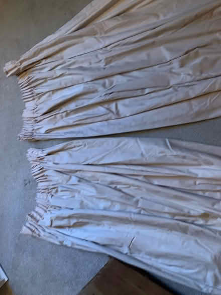 Photo of free Pair cream lined curtains and rail (GL53) #2