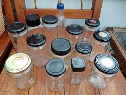 Photo of free 14 Clean Glass Jars/Bottles with Lids (Cullercoats NE30) #1