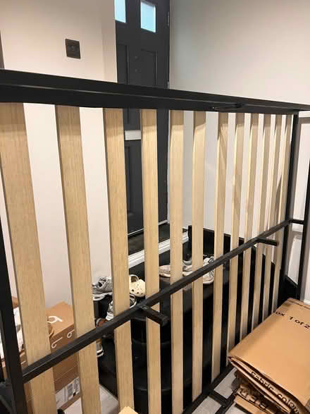 Photo of free Black metal king size bed frame (SE20) #3