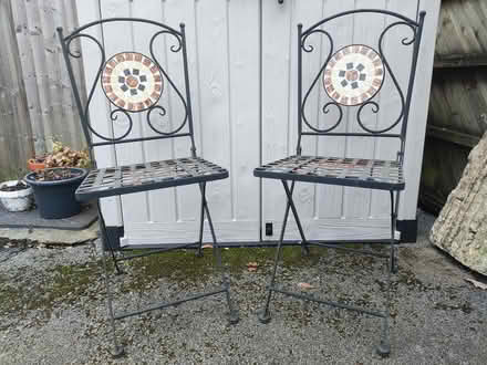 Photo of free 2 x Metal Folding Patio Chairs (North Baddesley) #1