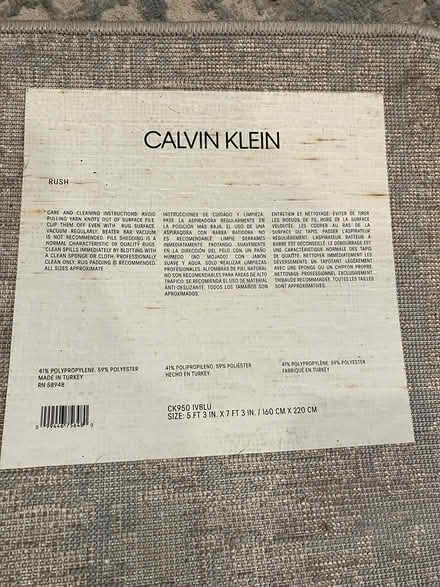 Photo of free 5 x 7 blue/grey Calvin Klein rug (Dupont Circle) #3