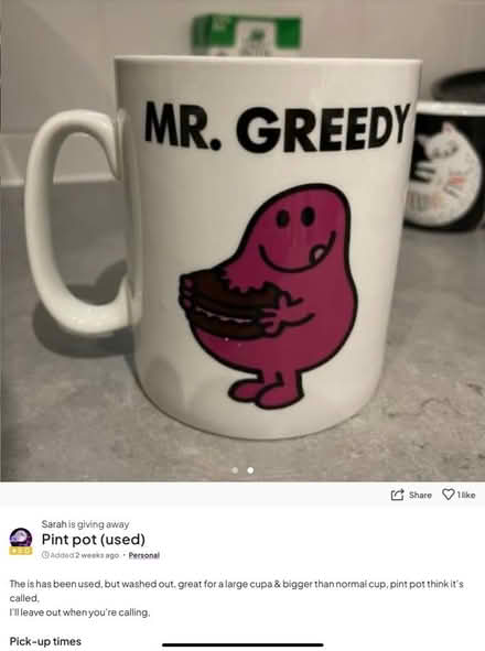 Photo of free Used cup (Pontefract WF8 area) #2