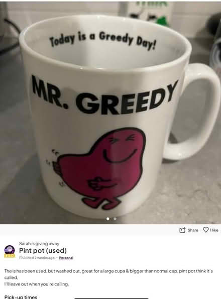 Photo of free Used cup (Pontefract WF8 area) #1
