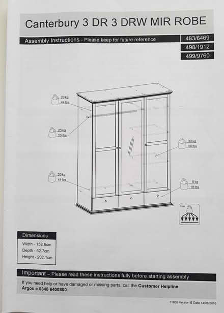 Photo of free Large white wardrobe with mirror (W5 - Grange Road (Sutton Ct)) #2