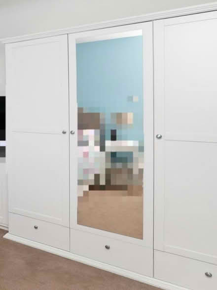 Photo of free Large white wardrobe with mirror (W5 - Grange Road (Sutton Ct)) #1