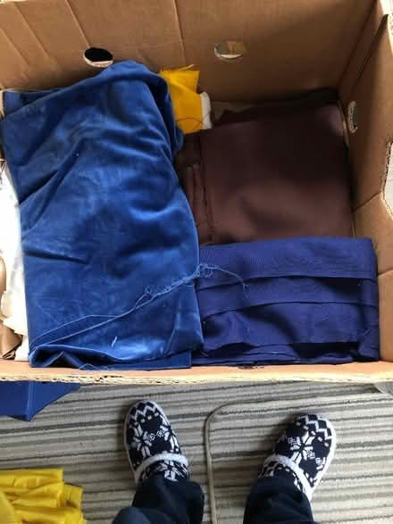Photo of free Large banana box of mixed fabrics (Silsden BD20) #1