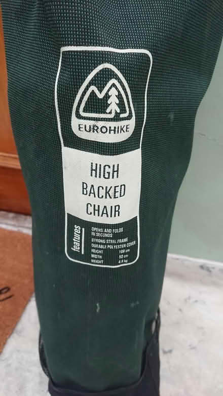 Photo of free Eurohike Green high back camping chair / blue camping chair (Gorgie EH11) #3