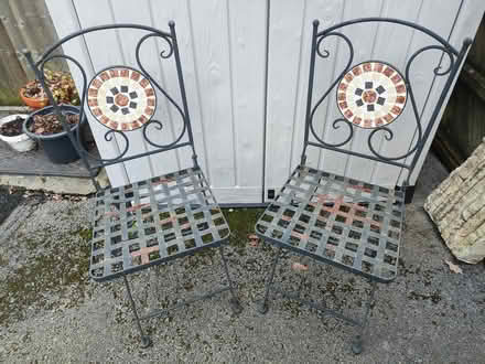 Photo of free 2 x Metal Folding Patio Chairs (North Baddesley) #2