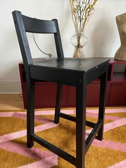 Photo of free Black wood bar chair (N7 Liverpool Road) #2
