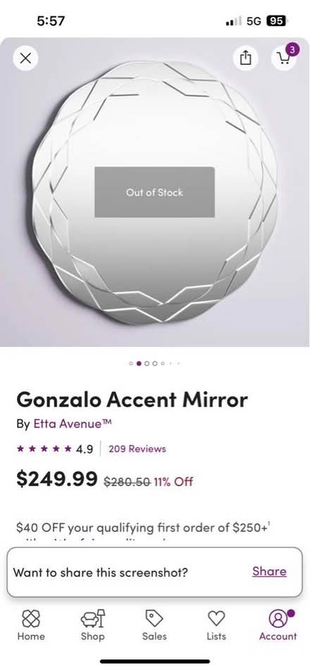 Photo of free Accent mirror (Upper East Side) #1