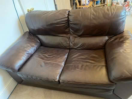 Photo of free 2 Seater Brown Leather Sofa (Woughton on the Green MK6) #2