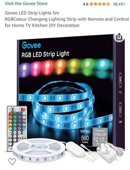 Photo of free Used LED lights with remote (Knockholt/Dunton Green TN14) #1
