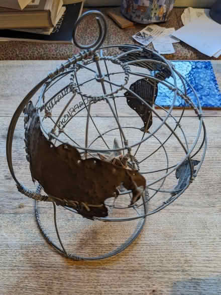 Photo of free Spinning globe recycled metal art (Harbertonford TQ9) #1