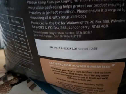 Photo of free Wainwright's mature dog food (Gorse Covert WA3) #1