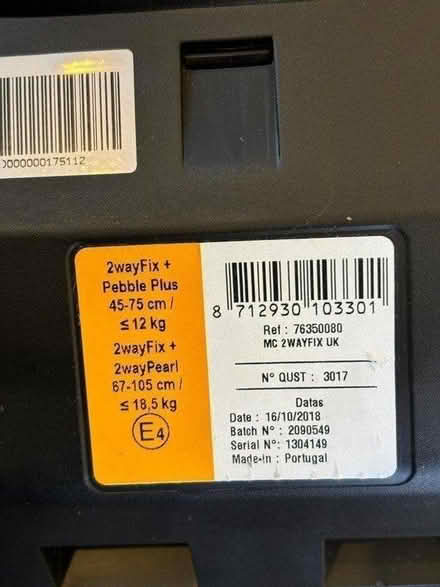 Photo of free Car base for children's car seat (NW9) #1