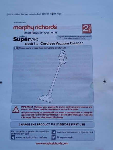 Photo of free Vacuum cleaner (Fields End HP1) #1