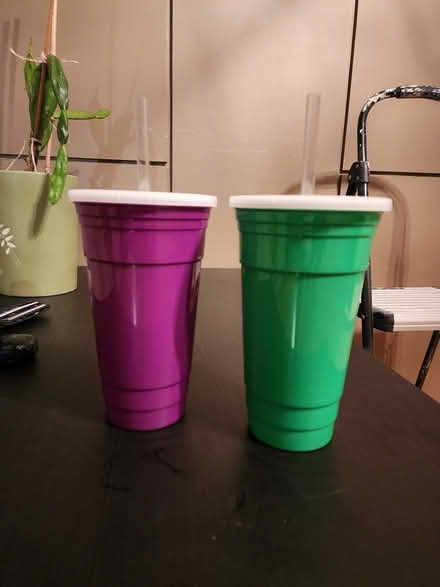 Photo of free Large cups with lids and straws (Dracut) #1