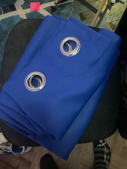 Photo of free Blue Eyelet Blackout Curtains (SW4) #1