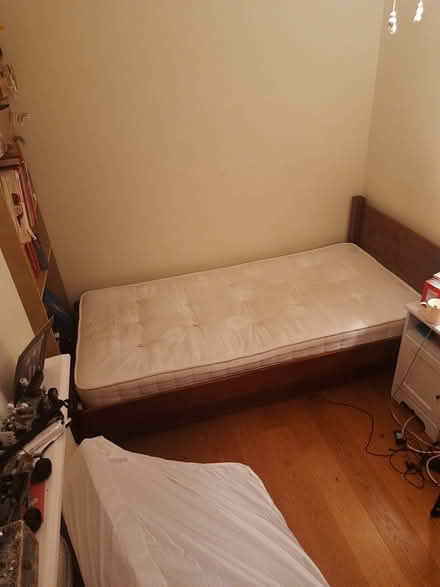Photo of free Dark wood single bed & underdrawer (TW9) #3