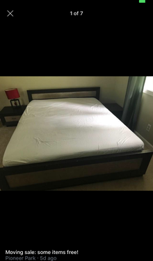 Photo of free Queen bed frame and nightstands (Redmond) #1