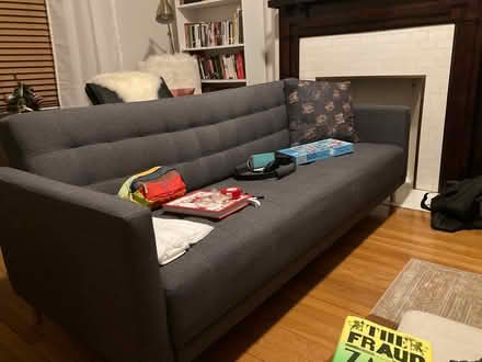 Photo of free Grey couch (Oakwood just south of St Clair) #1