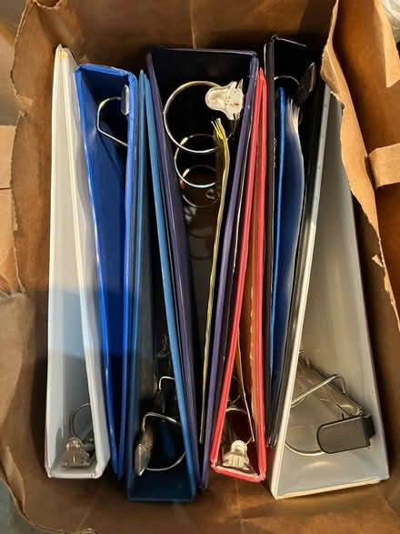 Photo of free Bag of 3-ring binders (Maxwell Park) #1