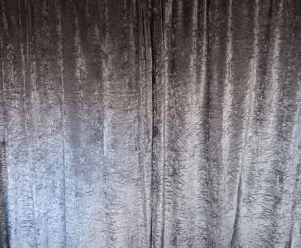 Photo of free 2 PAIRS 66x54 Silver Velvet Curtain (St. Albans) #2