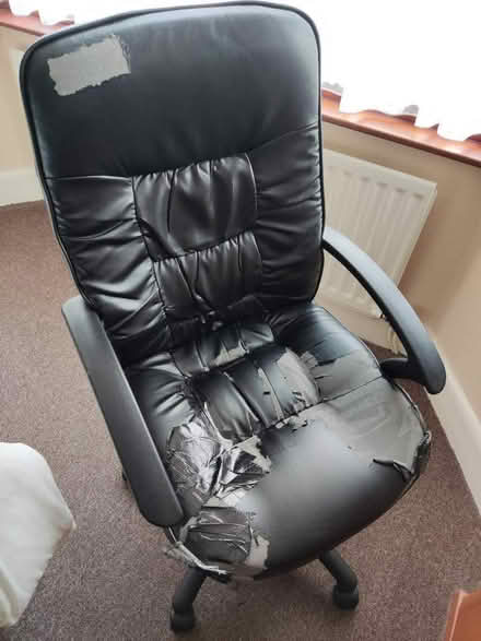 Photo of free Pair of matching office chairs, damaged covers (Winton BH9) #2