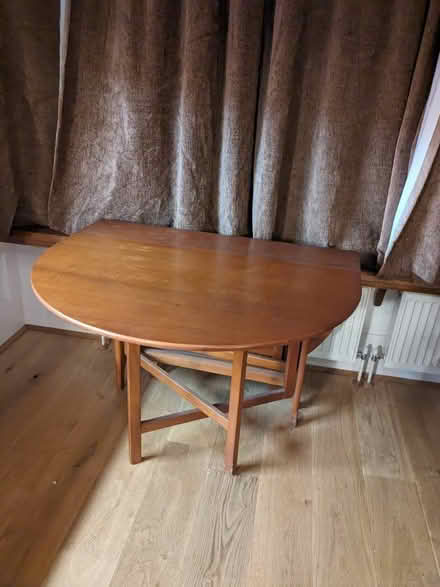 Photo of free teak veneer folding table. (Preston Park area BN1) #1