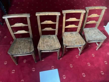 Photo of free 4 small wooden chairs (Grandborough CV23) #2