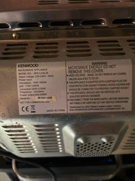 Photo of free Kenwood microwave (Thrapston) #3