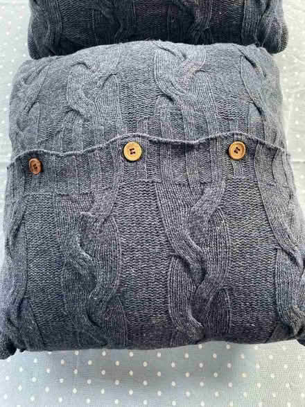 Photo of free Navy lambswool knitted cushions (Hertford SG13) #1
