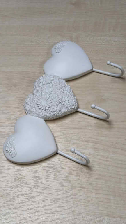 Photo of free Coat hooks in hearts style, good condition, paintable (Burghfield Common RG7) #2