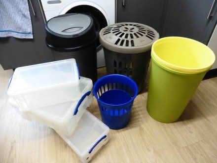 Photo of free Bins, washing basket and storage boxes. (Bedford Centre MK40) #1