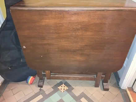 Photo of free 1930’s walnut veneer gate leg table (Shipley BD18) #1