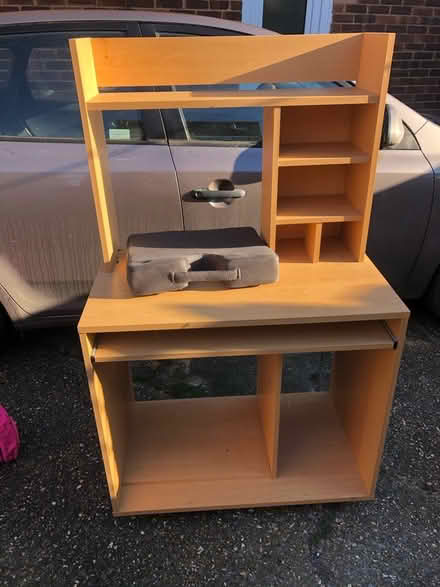 Photo of free Full desk with storage shelves (GU12) #1