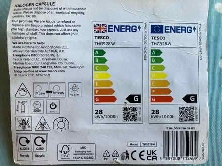 Photo of free Halogen G9 lightbulbs (Kidlington OX5) #2